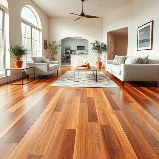 Spacious Manor TX living room with rich hardwood flooring, neutral walls, and minimalist decor showcasing quality craftsmanship.