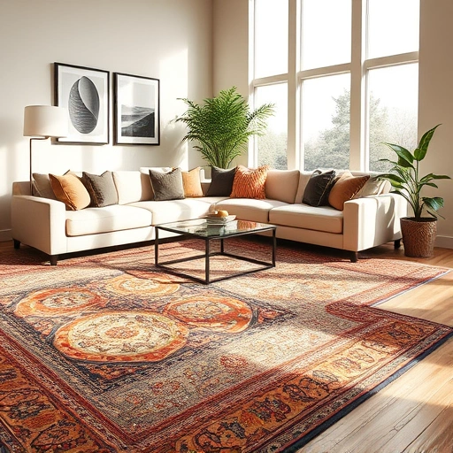 Luxurious carpet installation in Pflugerville showcasing vibrant colors and elegant living room decor with natural light.
