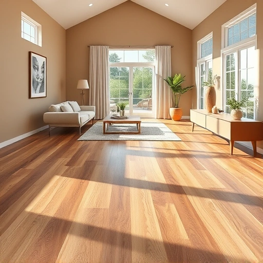 Elegant hardwood and tile flooring installation in a modern Coupland, TX room with natural light and minimalist decor.