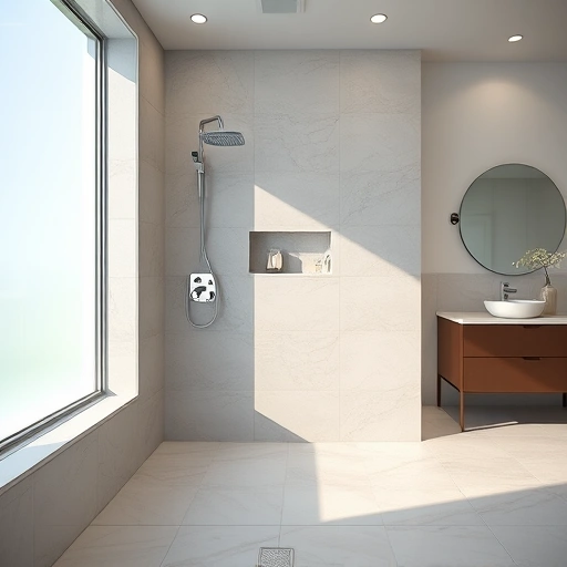 Completed shower waterproofing installation in a modern Round Rock bathroom with elegant tiles and chrome fixtures.