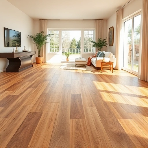 Completed oak wood flooring installation in Cedar Park with warm tones, polished sheen, and modern minimalist decor.