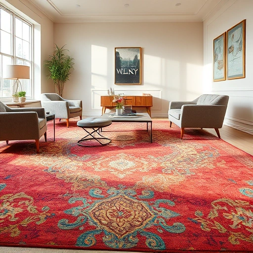 Completed carpet installation in Round Rock featuring vibrant colors and modern design in an elegant room.