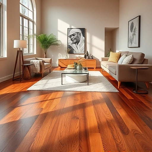 Beautifully designed room in Hutto TX featuring rich hardwood flooring, contemporary furniture, and soft natural light.