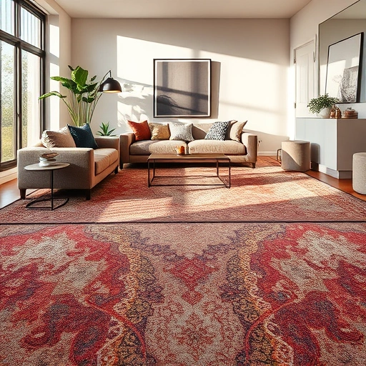 Completed carpet installation in a modern living room in Austin TX with plush textures and vibrant colors.