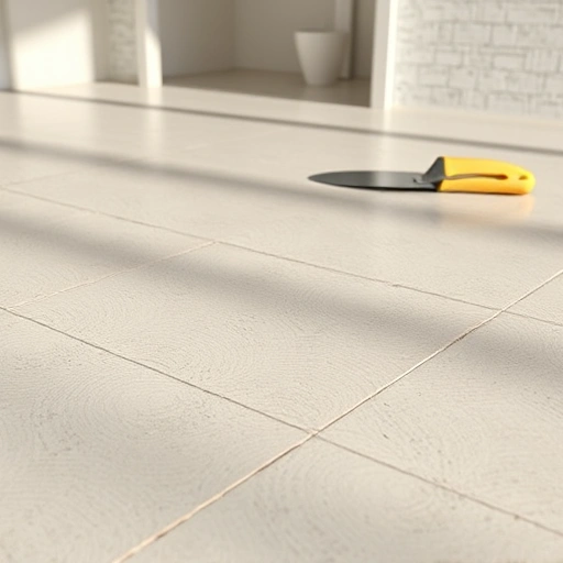 Cement board installation for tile in a modern interior, showcasing precise craftsmanship and clean lines.
