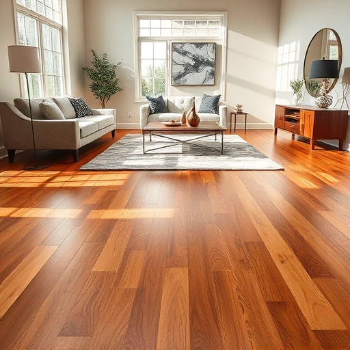 Completed hardwood flooring installation in Taylor TX with polished finish, natural light, and elegant decor.