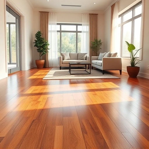 Polished hardwood flooring gleams in a spacious Round Rock living room with elegant decor and natural lighting.