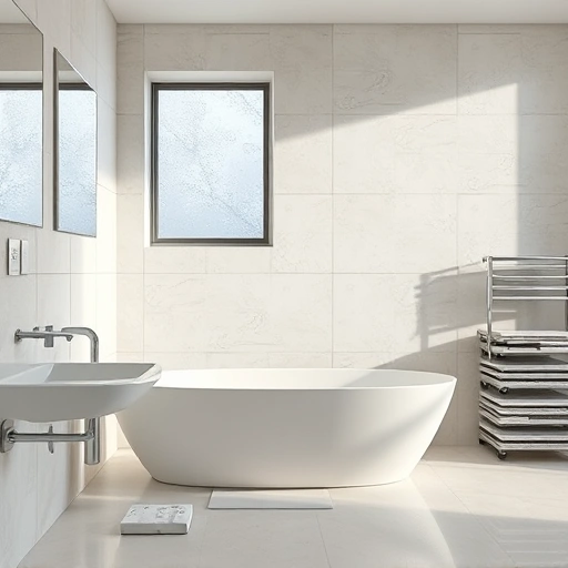 Tile backer board replacement in a modern bathroom with seamless joints and smooth surface ready for tiling.