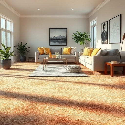 Stylish living room in Lakeway TX featuring a plush patterned carpet that enhances elegant decor and natural light.