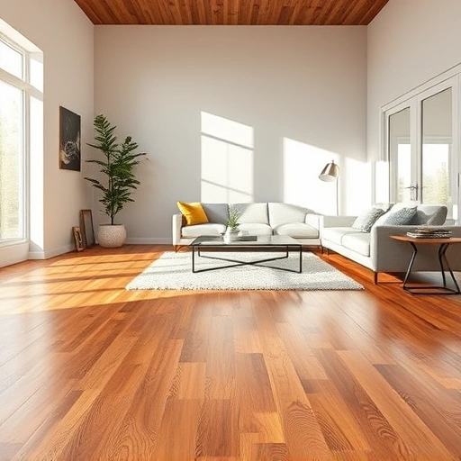 Beautiful hardwood flooring installation in Jollyville TX with warm tones, modern decor, and natural light accents.