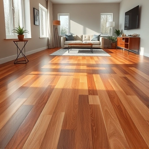 Perfectly installed wood and tile flooring in a modern living space in Jollyville TX with elegant decor and natural light.