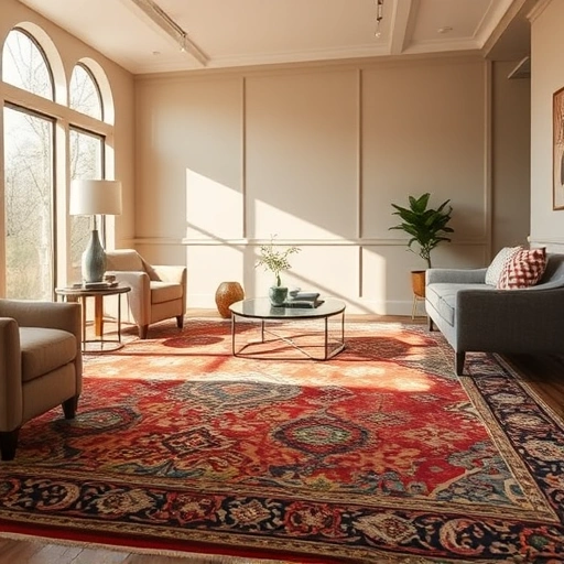Completed carpet in a bright West Lake Hills living room with contemporary decor and warm, neutral walls.