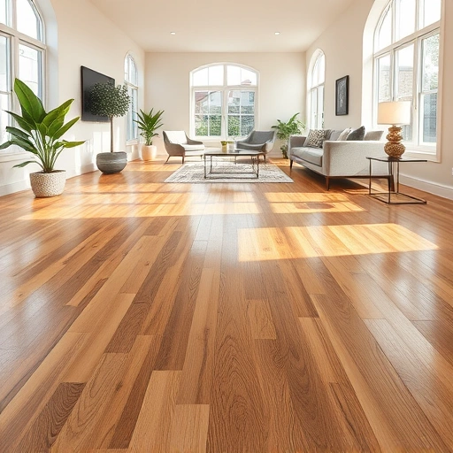 Stunning hardwood flooring in Round Rock TX with rich tones, intricate grain, and modern decor in a sunlit room.