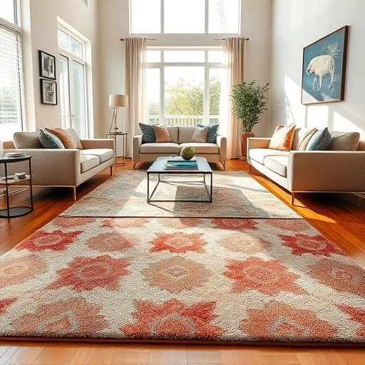 Plush carpet installation in modern living room with vibrant colors, natural light, and elegant decor in Four Points TX