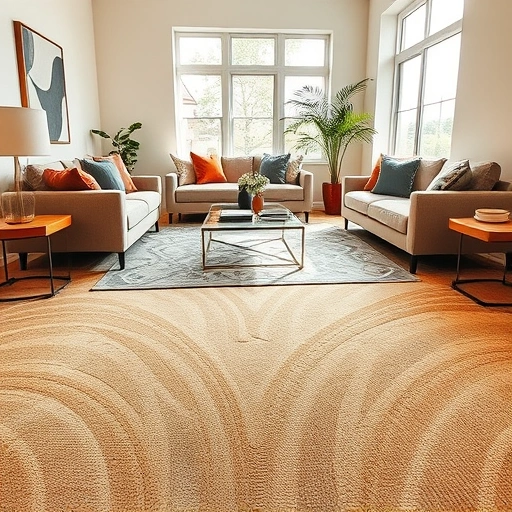 Stylish living room in Manor TX featuring a plush carpet, modern decor, and natural light enhancing elegance.