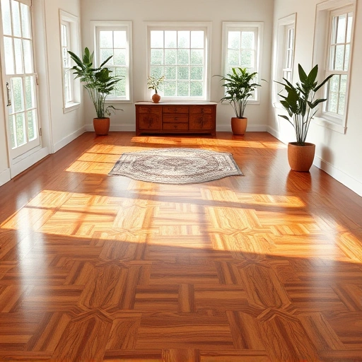 Beautiful hardwood flooring installation in Leander TX with elegant baseboards and a tasteful area rug enhancing the space.