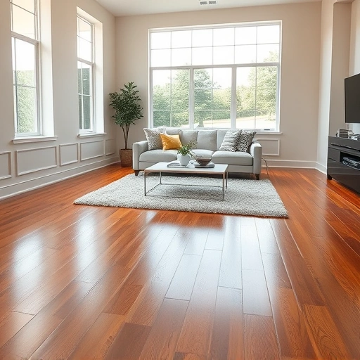 Elegant hardwood flooring in a spacious living room in Round Rock TX with natural light and stylish decor.