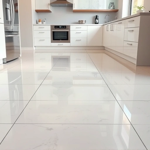 Pristine tile floors in a modern kitchen showcase a flawless grout cleaning and sealing job in Round Rock.
