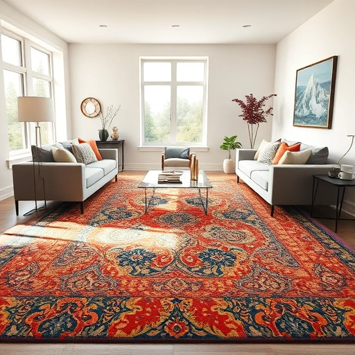 Beautifully installed carpet in a Cedar Park living room with modern furniture and warm natural light enhancing its vibrant patterns.