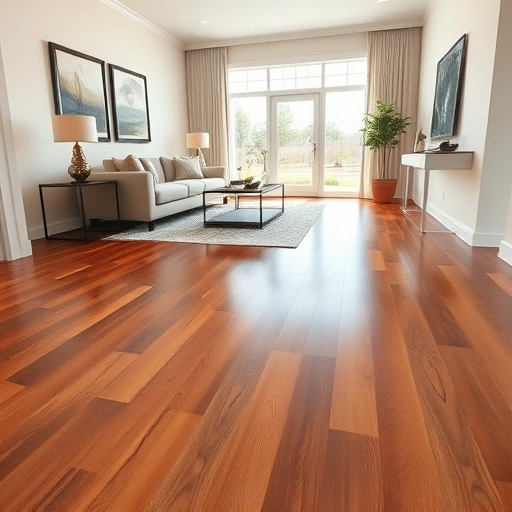 Polished hardwood flooring installation in Taylor TX with elegant furniture and natural light creating a warm atmosphere.