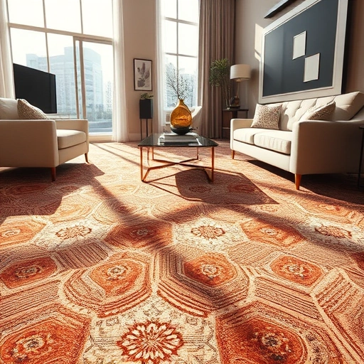 Beautifully installed carpet in a spacious Round Rock living room, showcasing rich textures and vibrant colors.