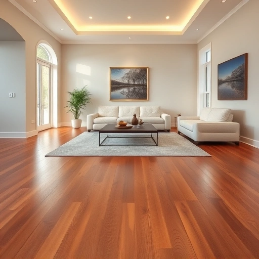 Spacious living room in Windemere TX featuring polished hardwood flooring, natural light, and elegant decor.