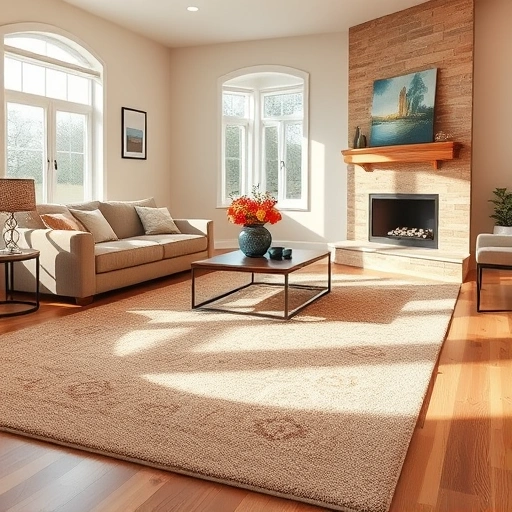 Luxurious plush carpet in a spacious Coupland TX living room with elegant wooden flooring and natural light accents.