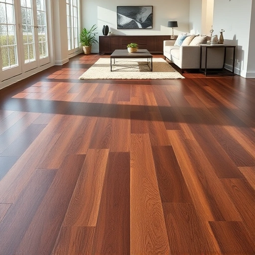 Completed flooring installation in Rollingwood TX features dark hardwood with intricate grain patterns in a modern interior.