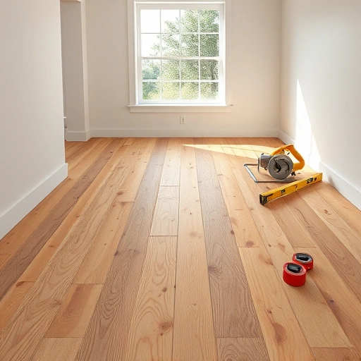 Perfectly completed wooden subfloor replacement in Round Rock with tools arranged in a clean, well-lit indoor space.