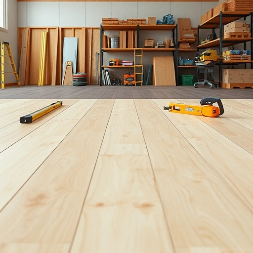 Completed subfloor replacement in Round Rock with smooth plywood and professional tools in a tidy workshop setting.