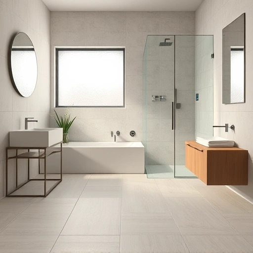 Tile backer board replacement in a modern bathroom with even surfaces, seamless joints, and elegant fixtures.