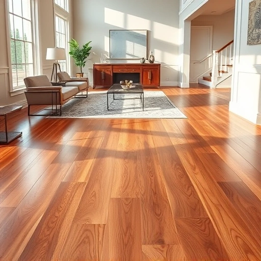 Perfectly installed hardwood flooring in Lago Vista TX, featuring intricate grain patterns and elegant baseboards.