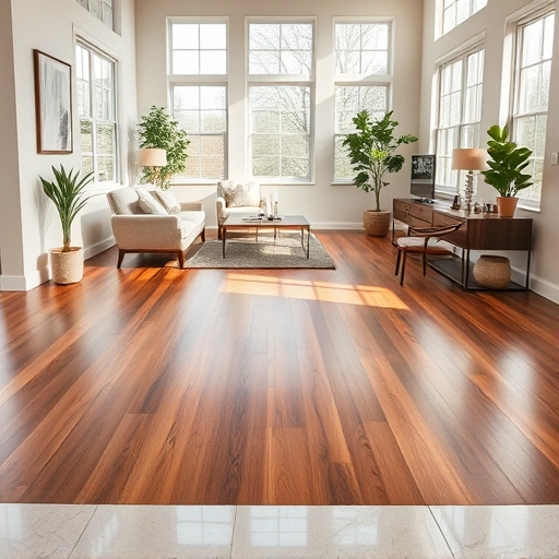 Completed flooring installation in The Hills TX featuring rich hardwood and elegant tiles with contemporary decor.