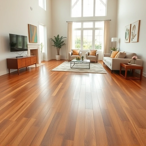Spacious living room in Georgetown TX featuring elegant hardwood floors and tasteful minimalist decor.