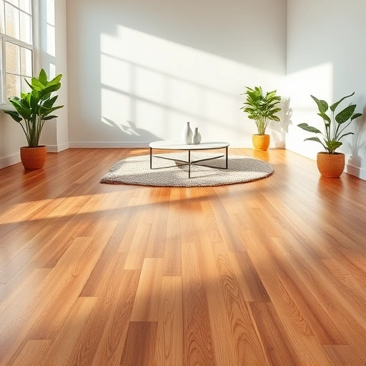 Elegant hardwood flooring installation in a spacious room with soft lighting and minimalist decor in Thrall TX.