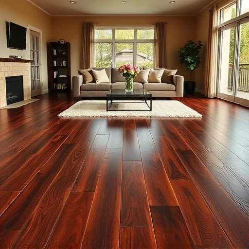 Completed flooring installation in Four Points TX featuring dark hardwood planks and modern living space decor.