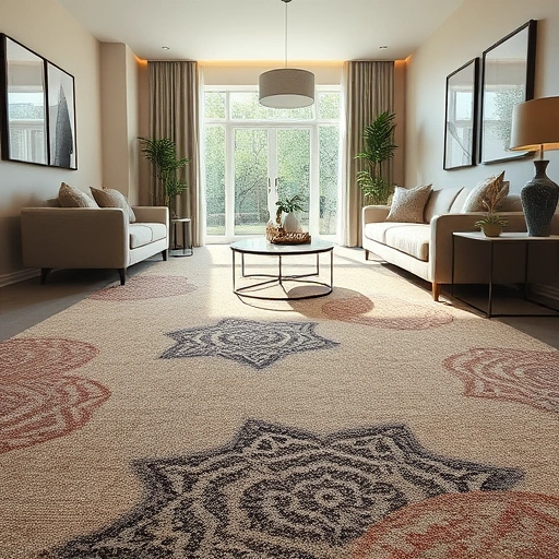 Perfectly installed carpet in a spacious Cedar Park living room, showcasing rich fibers and elegant design elements.