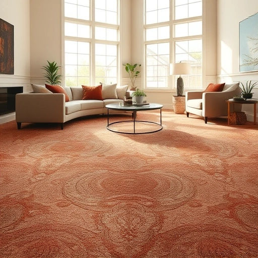 Completed carpet installation in a spacious living room in Taylor TX featuring rich colors and modern patterns.
