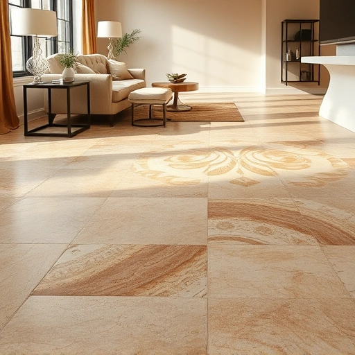 Porcelain tile flooring in a modern interior showcases intricate patterns and subtle sheen, enhancing sophistication.