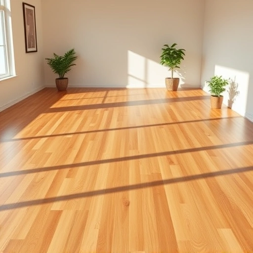 Completed floor leveling project in Round Rock with smooth hardwood and minimalistic decor in a serene atmosphere.