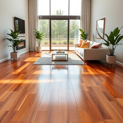 Completed flooring installation in Point Venture TX featuring polished hardwood floors and elegant minimalist decor.