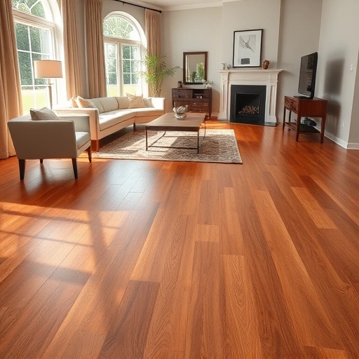 Beautiful polished hardwood flooring in Cedar Park TX with intricate grain patterns and modern minimalist decor.