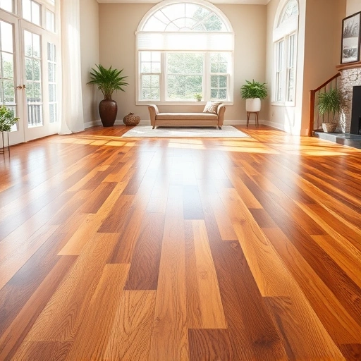 Spacious room with polished hardwood flooring, natural light, warm wood tones, and inviting decor in Round Rock.