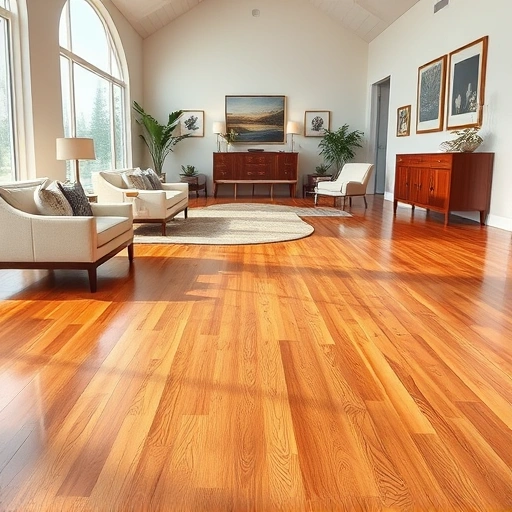 Completed hardwood flooring installation in Hutto TX showcasing rich tones and polished finish in a modern interior.
