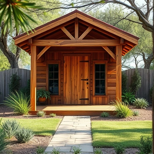 Completed wood structure in Round Rock surrounded by lush landscaping highlighting craftsmanship and quality design.