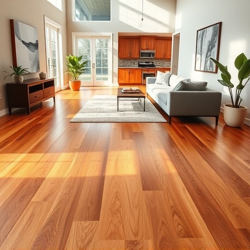 Spacious living area in Point Venture TX with polished hardwood floors and modern furniture creating a luxurious atmosphere.