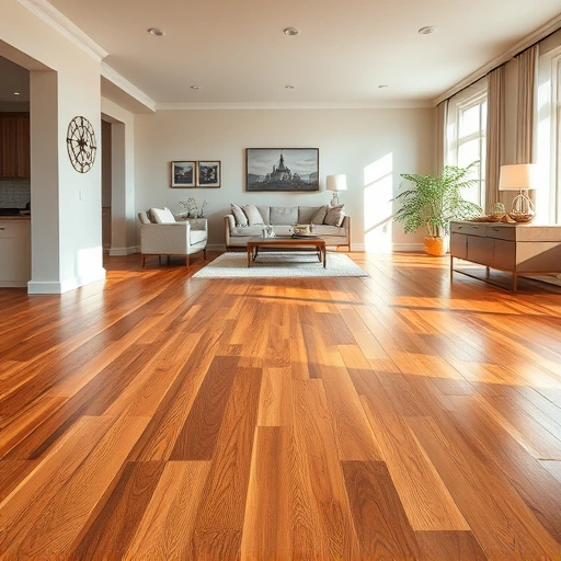 Completed hardwood flooring installation in Jonestown with polished finish, elegant decor, and warm tones.