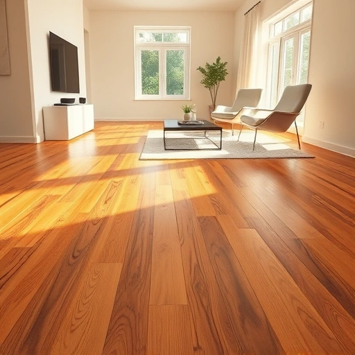 Completed hardwood flooring installation in Liberty Hill TX, showcasing warm tones and elegant minimalist decor.