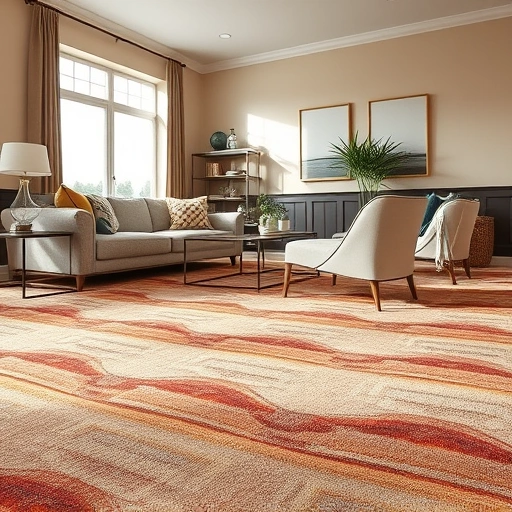 Completed carpet installation in a stylish living room in Taylor TX with contemporary furniture and natural light.