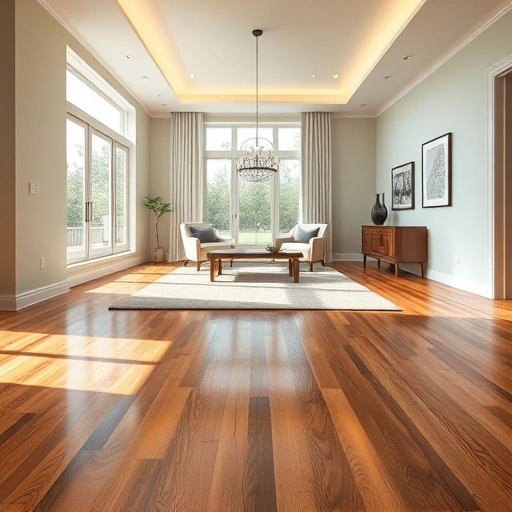 Luxurious flooring installation in The Hills, TX with warm oak planks, elegant decor, and natural light enhancing the space.